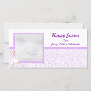 Purple Bunny Easter Photo Cards
