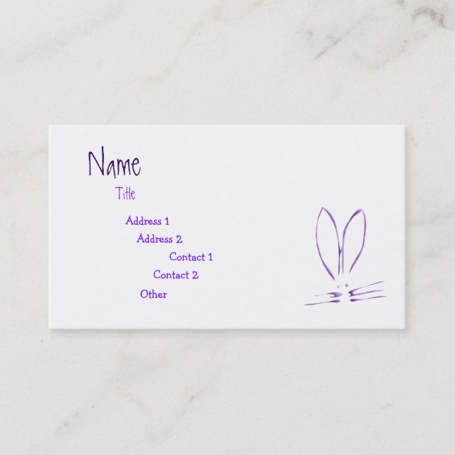 Purple Bunny Hop Business Card (Front)