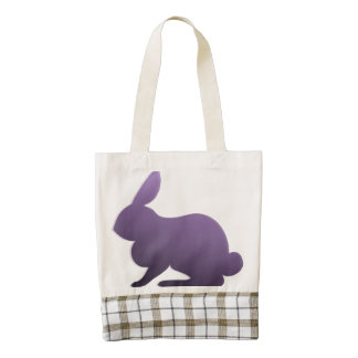 Purple Bunny on Pastel Dots Zazzle HEART Tote Bag