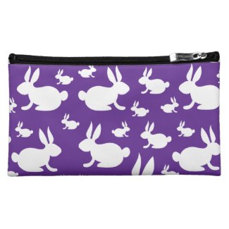 Purple Bunny Pattern Cosmetic Bag