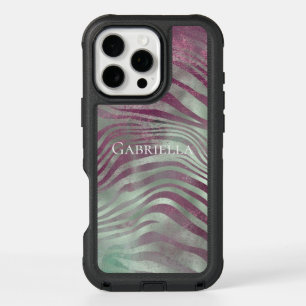 Purple Burgundy Aqua Mint Zebra iPhone 16 Pro Max Case