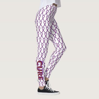 Purple & Burgundy Awareness Ribbon Custom Leggings