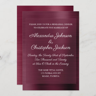 Purple Burgundy Elegant Rehearsal Dinner Invitation