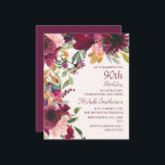 Purple Burgundy Floral 90th Birthday Grandmother<br><div class="desc">Beautiful and elegant plum purple and burgundy watercolor floral with green leaves and foliage, botanical watercolor 90th birthday party budget invitation for a "mother, grandmother, and friend". This birthday party invitation goes in my Burgundy and Blush Pink Floral Birthday Party Collection. Contact me for assistance with your customizations or to...</div>