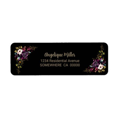 Purple Burgundy Floral Black Label