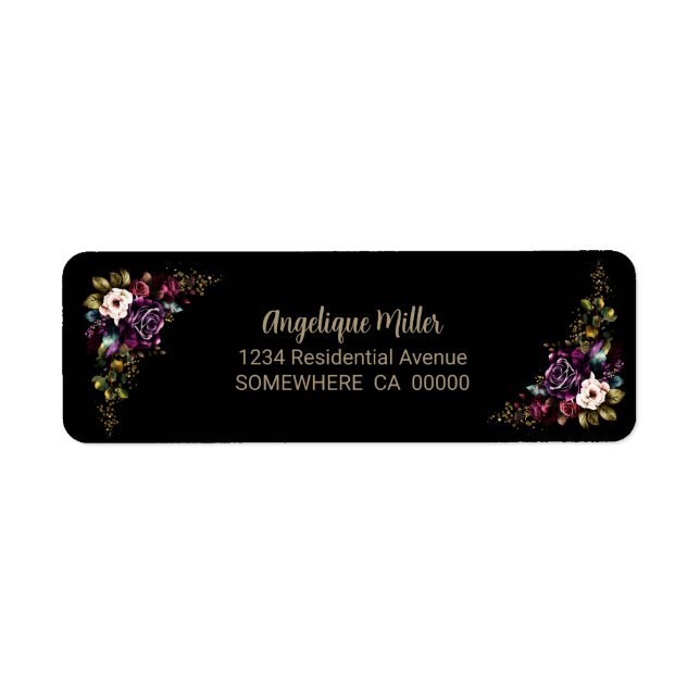 Purple Burgundy Floral Black Label (Front)