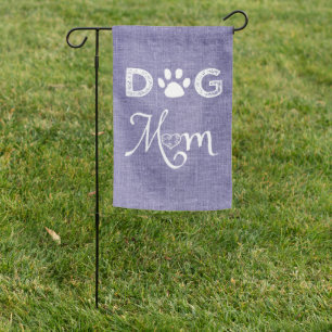 Purple Burlap Dog Mom Garden Flag