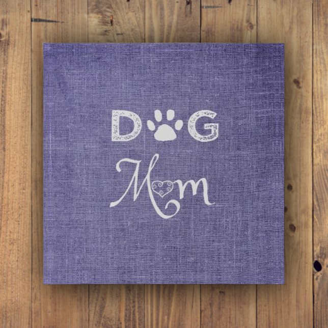Purple Burlap Dog Mom Paperweight (Purple Burlap Dog Mom Paperweight)