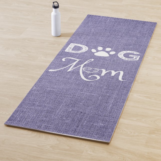 Purple Burlap Dog Mom Yoga Mat (In Situ)