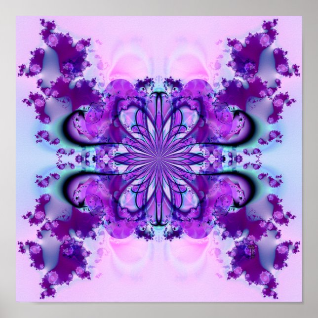 Purple Burst (12 by 12) Art Print Poster (Front)