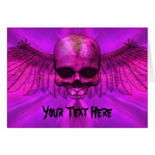 Purple Burst Winged Skull Cards (Front Horizontal)