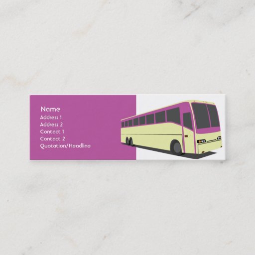 Customizable Purple Bus - Skinny Business Cards