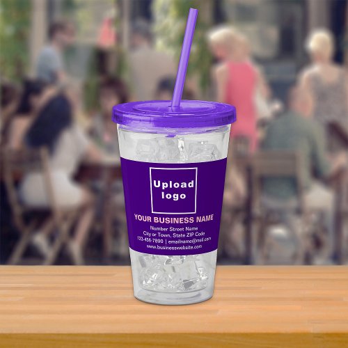 Purple Business Brand on Acrylic Tumbler