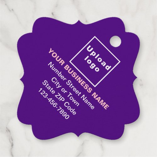 Purple Business Brand on Fancy Square Foil Tag