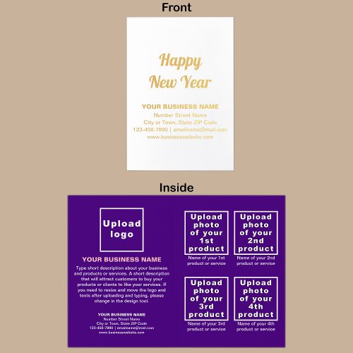 Purple Business Brand on New Year Foil Card
