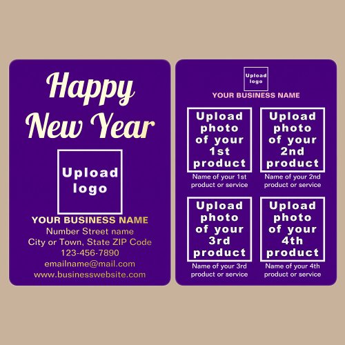 Purple Business Brand on New Year Foil Holiday Card