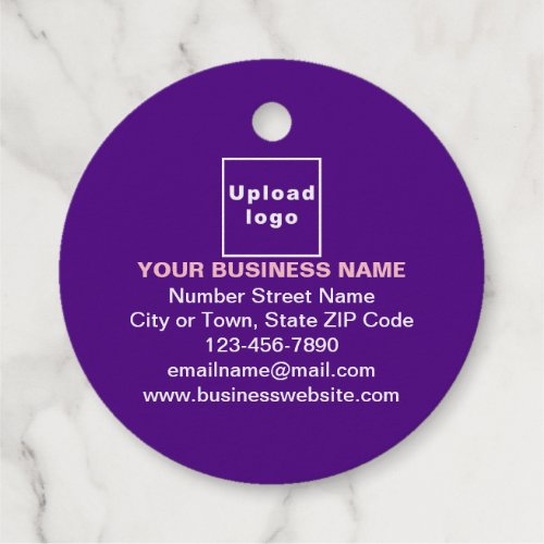 Purple Business Brand on Round Shape Foil Tag