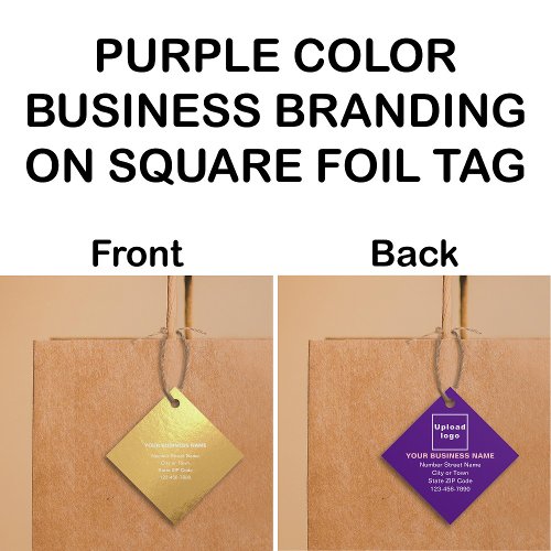 Purple Business Brand on Square Foil Tag