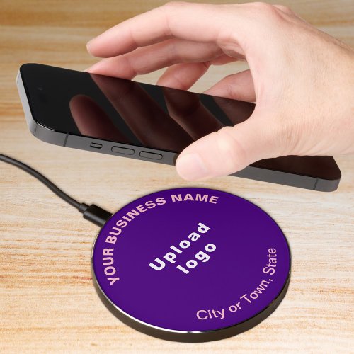 Purple Business Brand on Wireless Charger