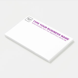 Purple Business Brand Texts on Heading of Large Post-it Notes