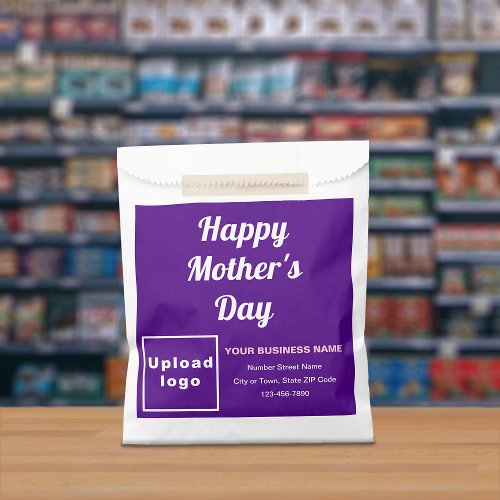 Purple Business Brand With Motherâs Day Greeting Favor Bag