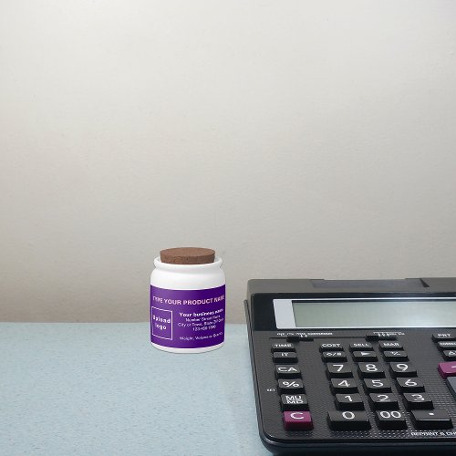 Purple Business Branding on Small Product Jar