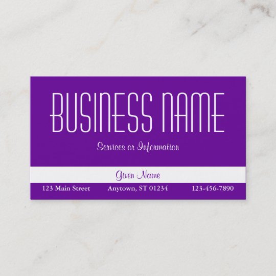 Purple Business Card | Zazzle.com