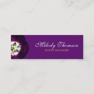 Purple, Business Card, Size: Mini, 7.6 cm x 2.5 cm