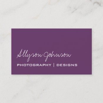 Purple Business Cards by AllyJCat at Zazzle