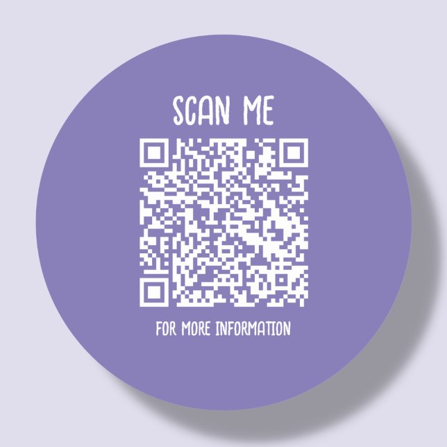 Purple | Business QR Code Scannable Classic Round Sticker (Creator Uploaded)