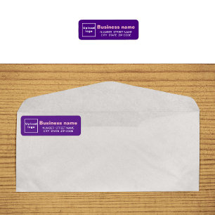 Purple Business Return Address Label