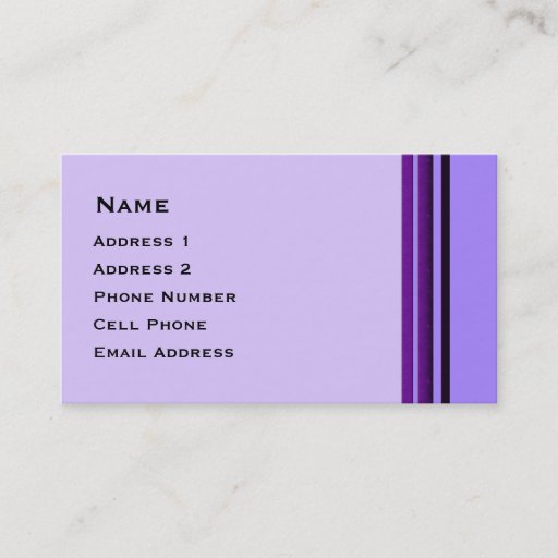 Customizable Purple Business Stripes Business Cards