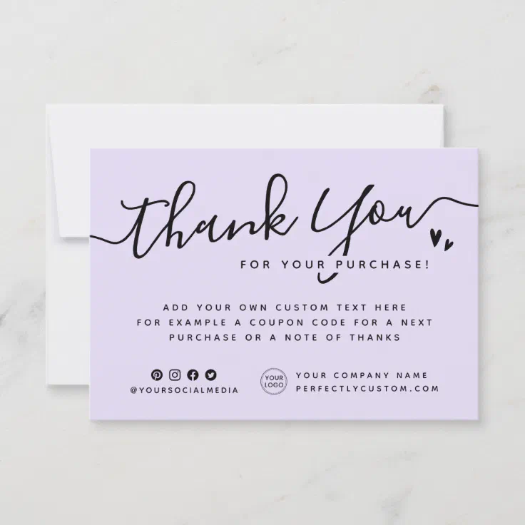 5 X Personalised Bridal Party Thank You Cards With Name Date And Heart 