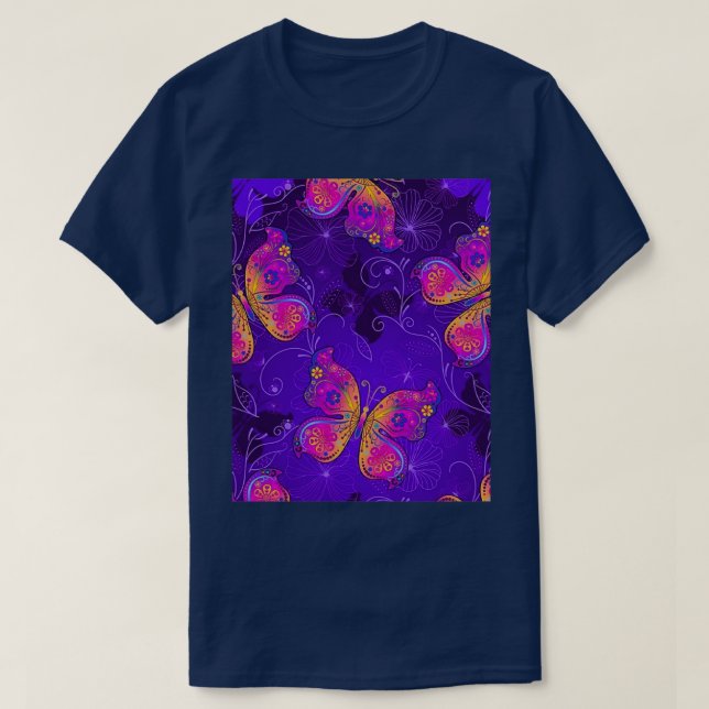 Purple Butterflies 18 T-Shirt (Design Front)