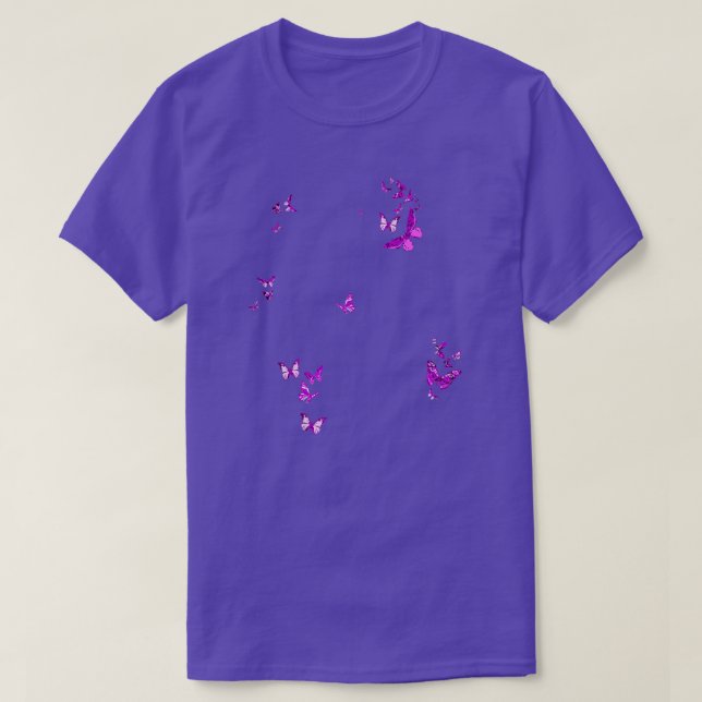 Purple Butterflies 4 T-Shirt (Design Front)