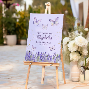 Purple Butterflies and Lavenders Baby Shower  Foam Board