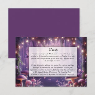 Purple Butterflies and Starlit Skies Wedding Enclosure Card