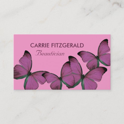 Purple Butterflies Beautician Beauty Salon Business Card