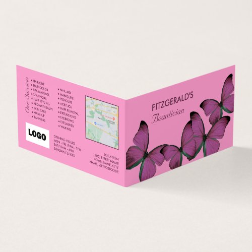 Purple Butterflies Beautician Loyalty Card Business Card