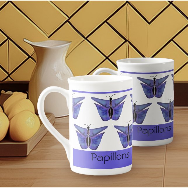 Purple butterflies bone china mug (Creator Uploaded)