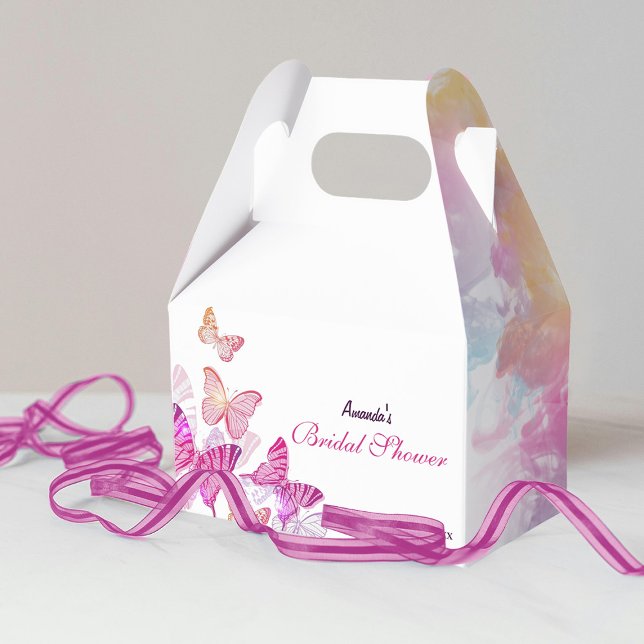 Purple Butterflies Bridal Shower Favor Boxes (Creator Uploaded)