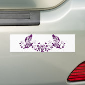 Purple Butterflies Bumper Sticker (On Car)