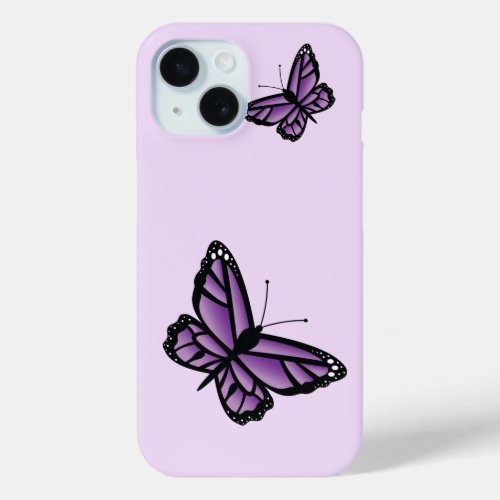 Purple Butterflies iPhone 15 Case