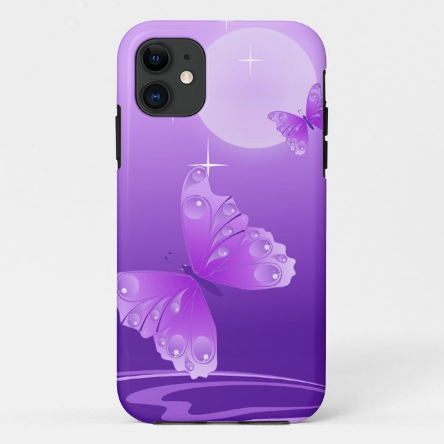 Purple Butterflies Case-Mate iPhone Case (Back)