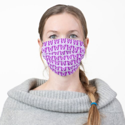 Purple Butterflies Cloth Face Mask