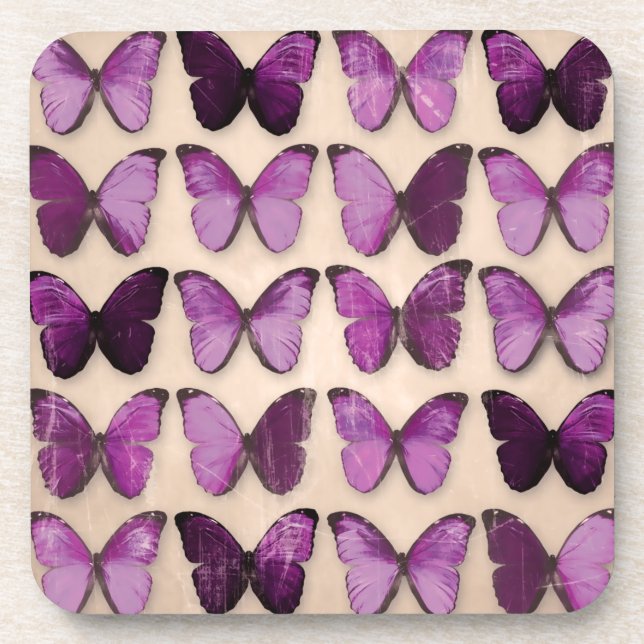 Purple Butterflies Coaster (Front)