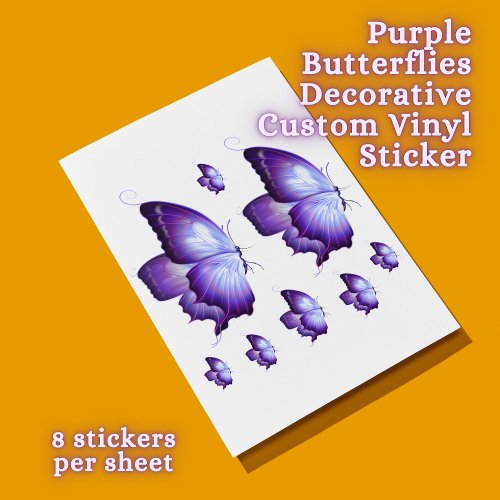 Purple Butterflies Decorative Custom Vinyl Sticker