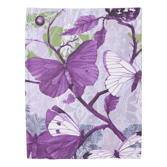 Purple Butterflies Duvet Cover (Front)