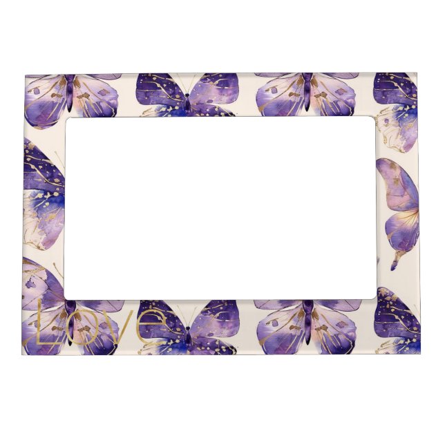 Purple Butterflies Floral Magnetic Frame (Front)