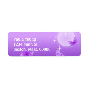 Purple Butterflies Label